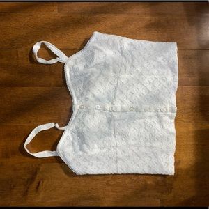 lace white tank top crop top